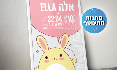 תעודת לידה בעיצוב אישי